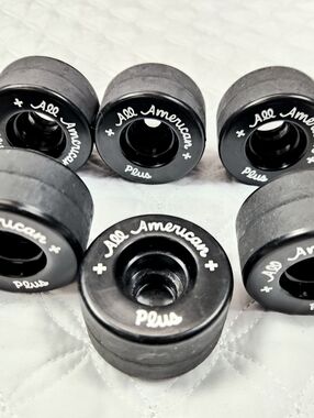 New All American Plus Vanathane Black Roller Skate Wheels Set of 8
